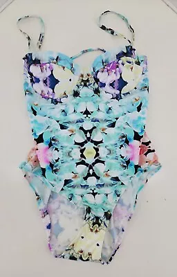 6 Shore Road By Pooja Floral Strapless One Piece Swim Size XS • $20