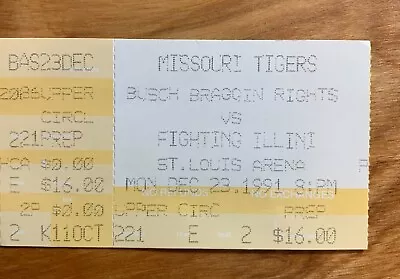 1991 Illinois Illini Vs Missouri Busch Beer Bragging Rights Basketball Game  • $19.99