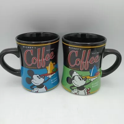 Disney Parks Mickey & Minnie Mouse Really Swell Coffee Mugs Cups Set • $29.99