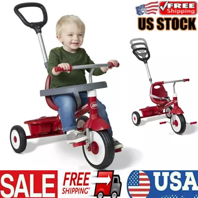 3-in-1 Stroll 'n Trike 3 Stages Grows Kids Steering Tricycles Adjustable Handle • $72.45