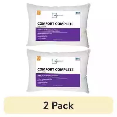 NEW (2 Pack) Mainstays Comfort Complete Bed Pillow Standard/Queen Free Delivry✅ • $19.99