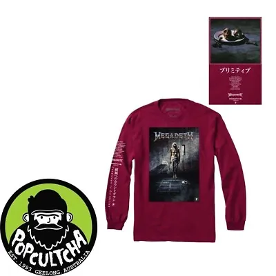 Megadeth - Megadeth X Primitive Skin Burgundy Long Sleeve T-Shirt  New  • $45.66