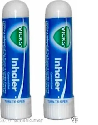 2x Vicks Inhaler For Nasal Congestion Cold Allergy Blocked Nose Fast Relief • $7.96