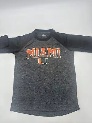 Miami Hurricanes Long Sleeve Shirt Youth Boy Small Gray Colosseum…#1144 • $4.50