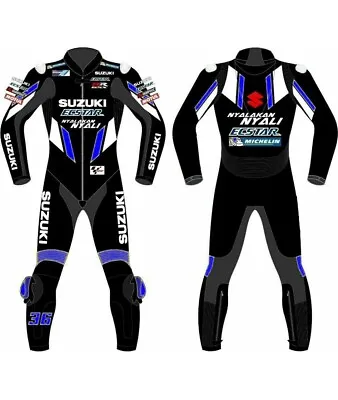 Suzuki BLACK GSXR Motorbike Racing Motorcycle Cowhide Leather Suit • $299