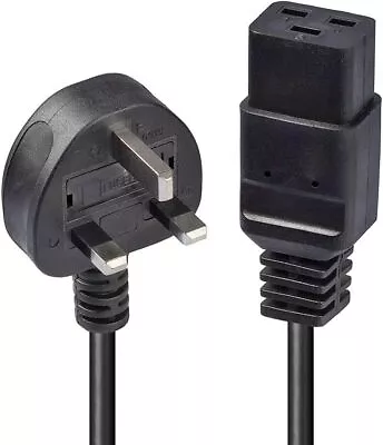 2.5M C19 Power Cable UK Plug To IEC 320 Cord Lead HO5VV-F 3G1.5mm² • £7.95