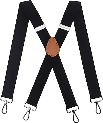 Mens Suspenders With 4 Swivel Hooks Adjustable Heavy Duty Braces • $16.08