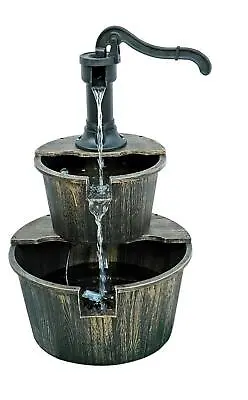 £52.51 • Buy Garden Water Feature Barrel Water Fountain Bird Bath Fountain