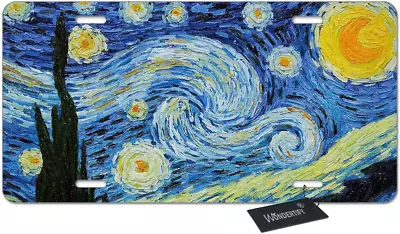 Wondertify License Plate Starry Night Van Gogh Oil Painting Decorative Car Front • $18.38