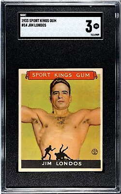 1933 Goudey Gum Sport Kings #14 JIM LONDOS SGC 3 VG WRESTLING HOF Vintage Prewar • $114.95
