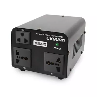 LVYUAN 800VA Step Up & Down Voltage Transformer Dual 220V & 110V Power Converter • £39.99