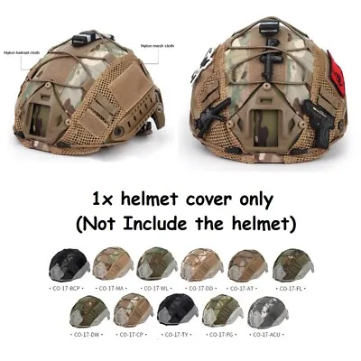 Tactical Milita-ry Camo Fast Helmet Cover Kit For Airsoft Hunting Headwear Gear • £12.78