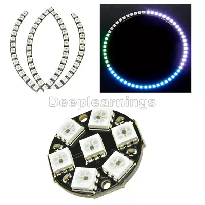 NEW 7-Bit 8-bit 12-bit 16-bit 24-bit 60-bit WS2812 5050 RGB Lamp Panel Round LED • $1.88