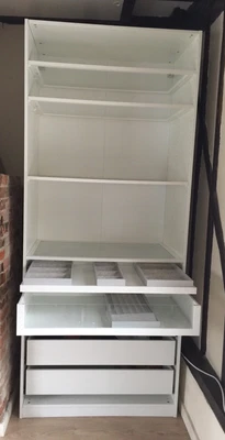 £345 • Buy Ikea Pax Wardrobe Frame With Drawers, Shelves And Trays