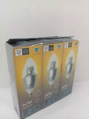 (3-PACK) 6-Watt LED Chandelier Bulb 60-Watt Replacement 580 Lumens • $19.99