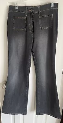 S Oliver Womens  Mid Rise Fly Flared Distressed Jeans Sz 12 • $20