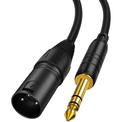 Stereo Mic Line 1/4 Inch TRS Audio Cable Balanced 6.35 Mm To XLR Male To Male • £6.93