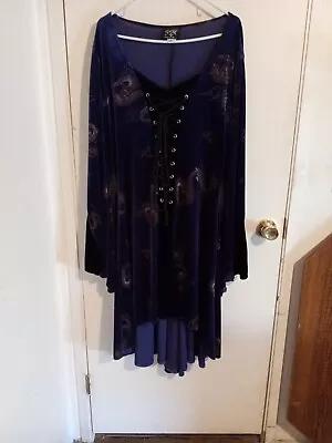 Shrine Of Hollywood Dragon Lady Velvet Dress Purple Large Halloween Perfect VHTF • £48.20