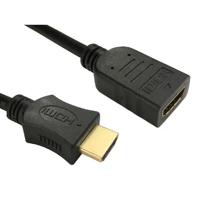 10m LONG HDMI EXTENSION Cable Male To Female 3D UHD TV High Speed BLACK Lead • £14.79