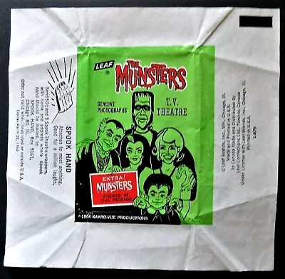 1964 LEAF MUNSTERS WAX WRAPPER  X-cellent Condition~~VINTAGE Original • $34.99