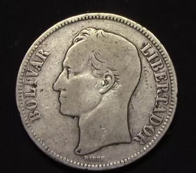 VENEZUELA Silver Coin 5 Bolivar  1903 Philadelphia Mint • $23.79