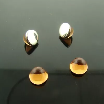 $3.74 • Buy 100 VINTAGE TOPAZ ACRYLIC 5mm. HIGH DOME ROUND CABOCHONS 7112