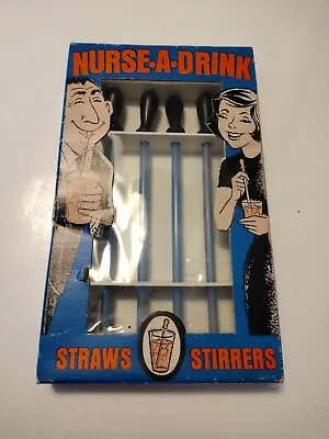 Vintage Nurse A Drink Straws Stirrers NIB  A. Freed Novelty NYC • $9.99