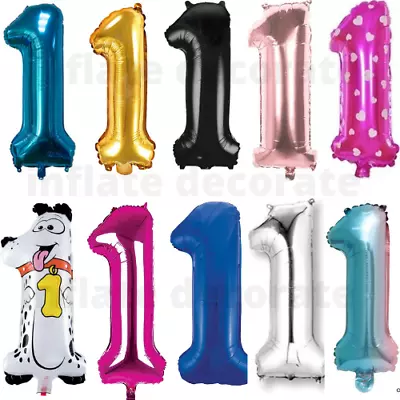 16  30  40  Happy Birthday Foil Number Balloons Pink Blue Silver Black Rose Gold • £1.35