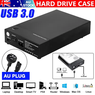 $23.99 • Buy 3.5 Inch LED USB 3.0 To SATA Hard Drive Case Disk External Enclosure SSD HDD Box