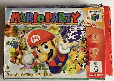 Mario Party - Box Cart Manual Insert - N64 Nintendo 64 Aus PAL (See Pictures) • $195.95