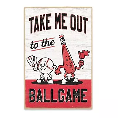 Take Me Out To The Ballgame Baseball Wood Wall Decor Vintage Baseball Sign For M • $21.60