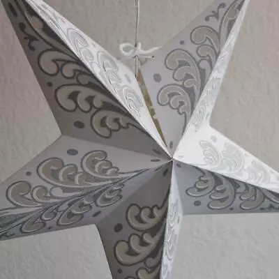 24  Silver Wave Glitter Paper Star Lantern Hanging • $5.67