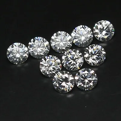 Superb! DE Color VVS1 10 Pcs Lot 2.40 Mm Round Brilliant Cut White Loose Diamond • £27.40