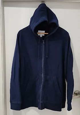 Size XL COUNTRY ROAD Men's Cotton Navy Blue Hooded Zip Jacket Preloved • $25