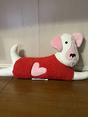 Valentines Target Spritz  Dog Shaped Throw Pillow White & Pink & Red Puppy  NEW • $14.88