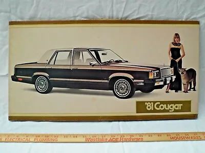 Dealership Showroom Sign/Promotional Poster 1981 Mercury Cougar 81 Dealer Promo • $299.99