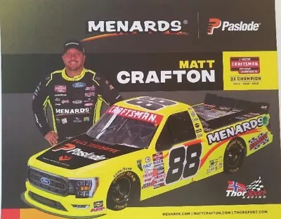 2023 Matt Crafton  Paslode/menards  #88 Nascar Craftsman Truck Series Postcard • $1