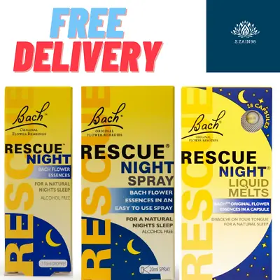 £9.99 • Buy Bach Rescue Night [Dropper, Liquid Melts, Spray]
