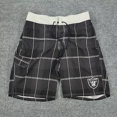 Los Angeles Raiders Shorts Men's Medium Black NFL Swim Trunks Drawstring Oakland • $7.99