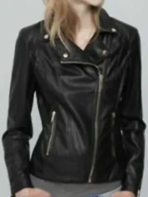 $45.07 • Buy Pull And Bear Classic Faux Leather Bikers Jacket Size Small Uk 8 Bnwt