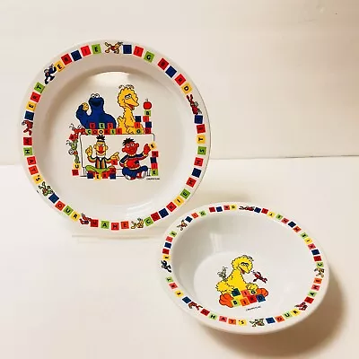 Sesame Street What’s Your Name Child Plate Peter Pan Ind Big Bird Bert Ernie • $15.48