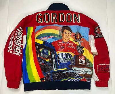 VINTAGE Jeff Gordon Nascar Racing Fanimation 1996 Jacket Men XL Multicolor 90s • $74.95