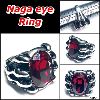 Naga Eye Crystal Ring Size 9.5 Gems Nop Phra Gow Thai Buddha Charm Amulet K597 • $28.99