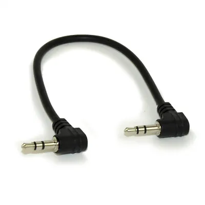 6inch DOUBLE ANGLED 3.5mm Mini Stereo TRS Male To Male Speaker Cable • $1.75