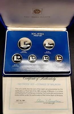 MALAYSIA 1981 Proof Set With Box And Certificate KM PS8 • $695