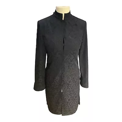 Marks & Spencer Black Mandarin Collar Oriental Style Jacket Dress Size 10 BNWT • £19.99