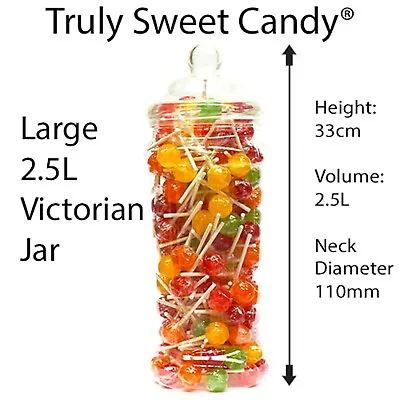 £8.49 • Buy 2585ml Tall Retro Plastic Sweet Jars Favour Wedding Party Candy Cart YOU CHOOSE