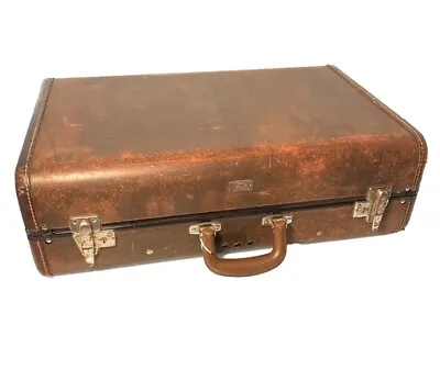 Samsonite Hard Shell Suitcase Luggage Distressed Patina Vintage 50’s Plaid • $45