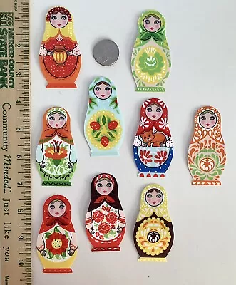 Very Pretty Bright Matryoshka Russian Nesting Dolls Fabric Appliques Iron Ons • $5.99