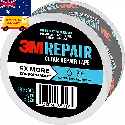 Clear Repair Tape 1.88in X 20yd Discreet Indoor Outdoor Use 1 Roll AU Shipping • $20.99